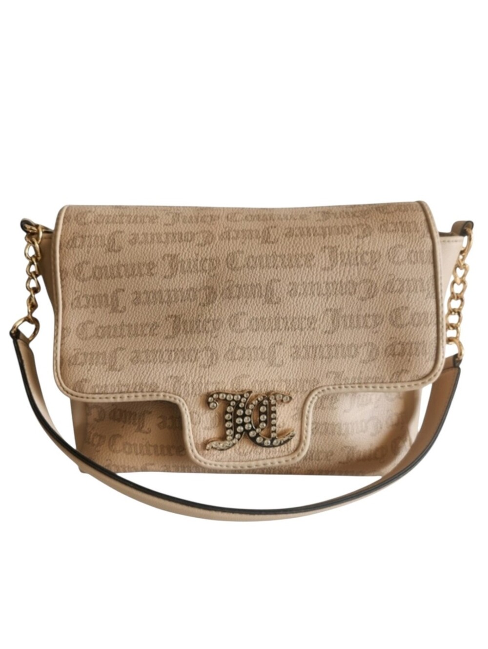 Juicy Couture Classic Cream Monogram Shoulder Bag